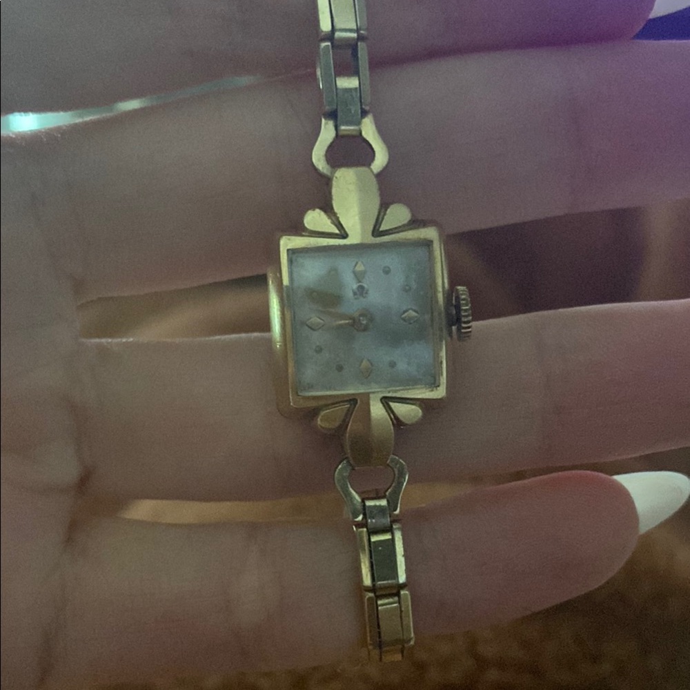 Omega Gold Square Watch with Vintage Design